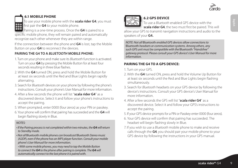 Cardo G4 User Manual | Page 9 / 27