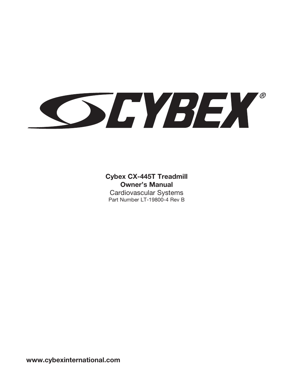 Cybex CX-445T User Manual | 67 pages