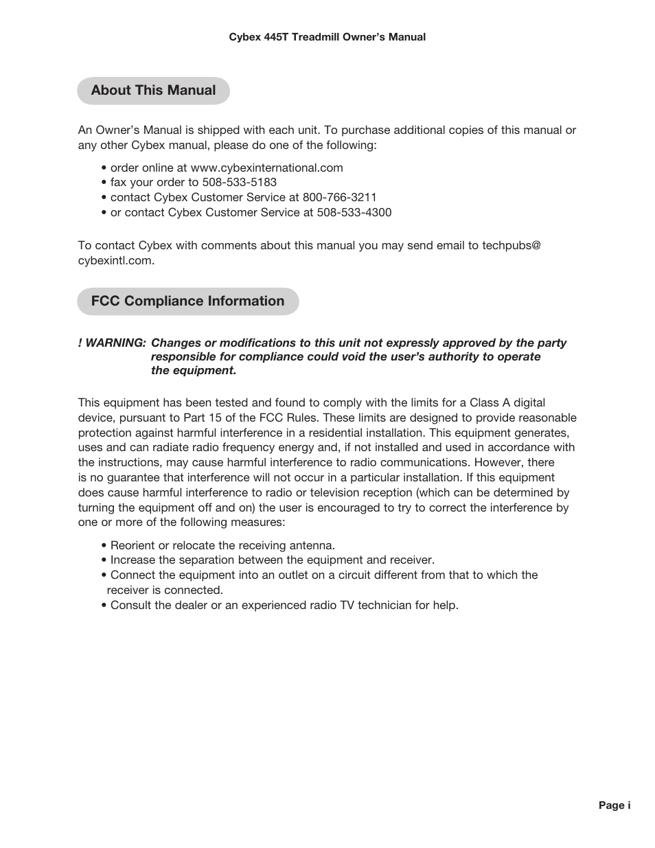 Cybex CX-445T User Manual | Page 2 / 67