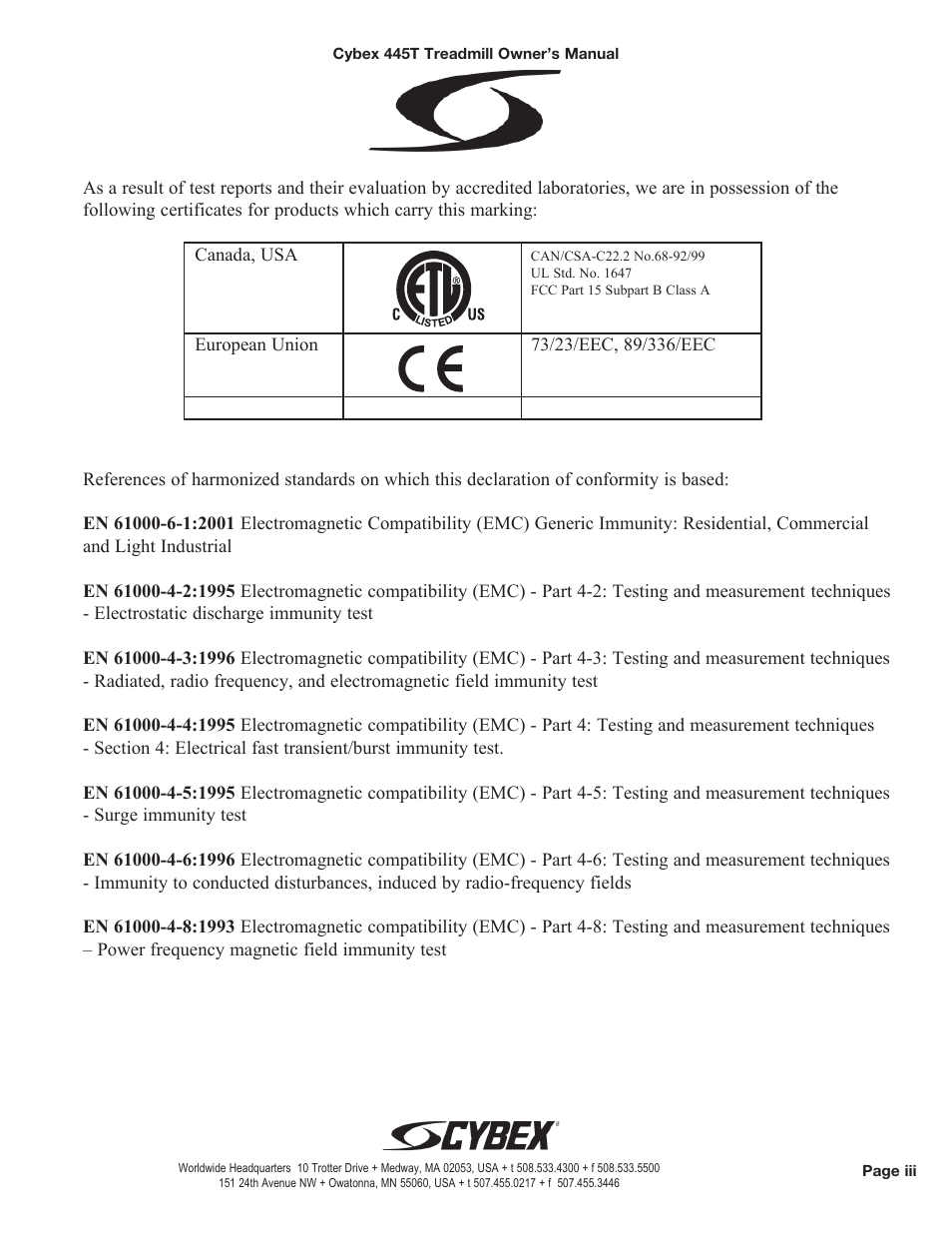 Cybex CX-445T User Manual | Page 4 / 67