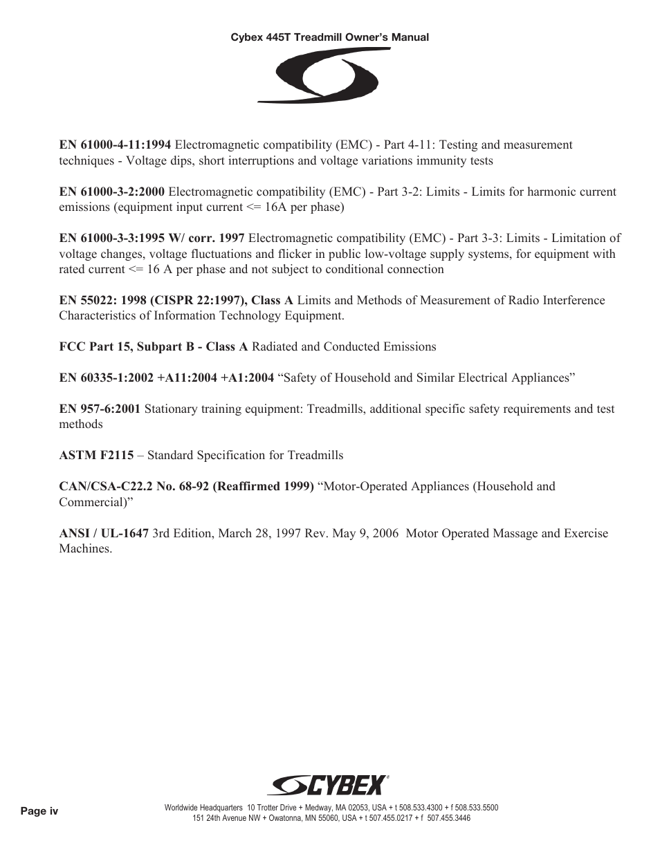 Cybex CX-445T User Manual | Page 5 / 67