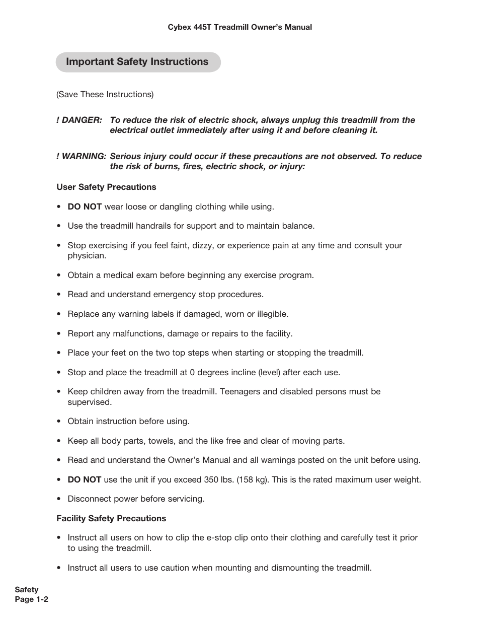 Cybex CX-445T User Manual | Page 8 / 67
