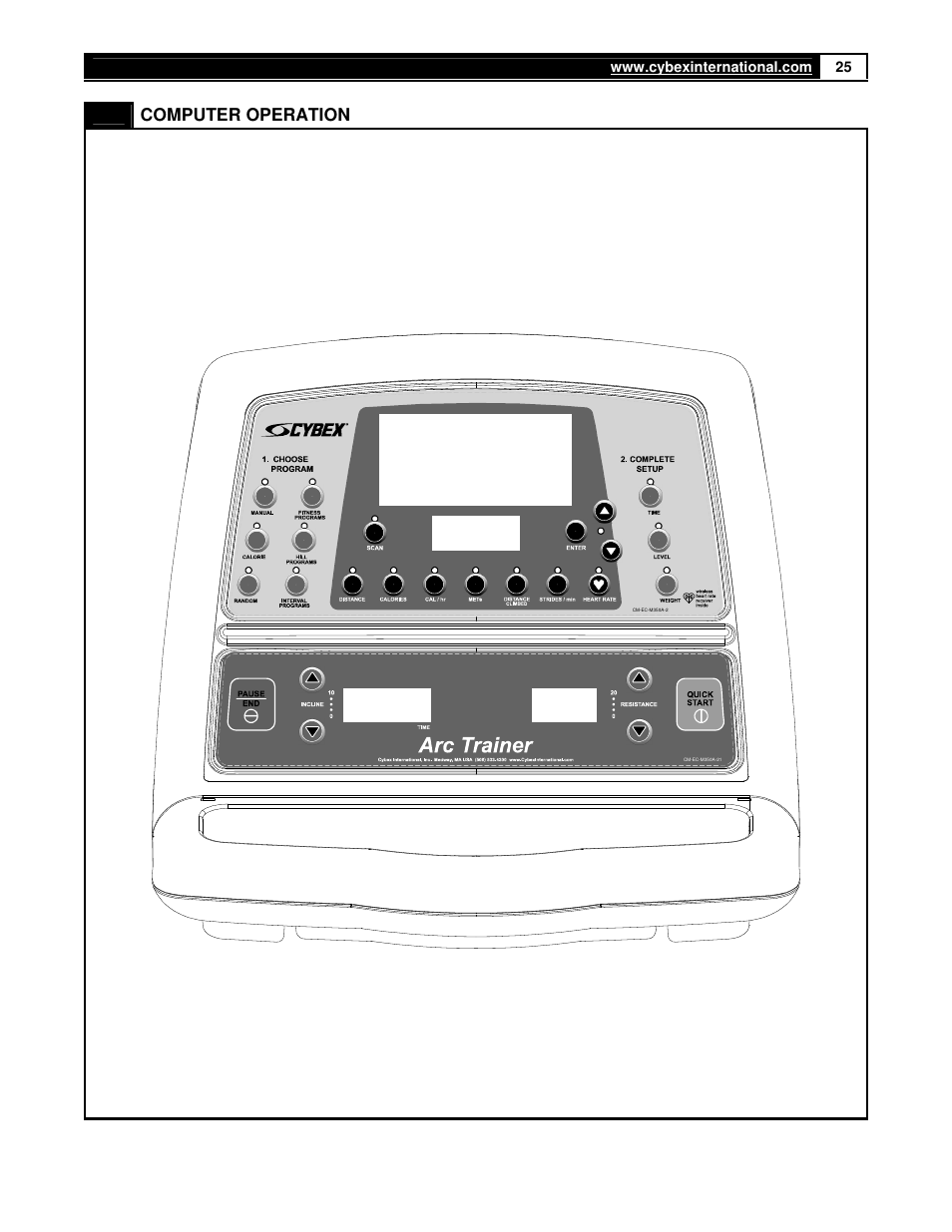 Computer operation | Cybex 350A User Manual | Page 25 / 44