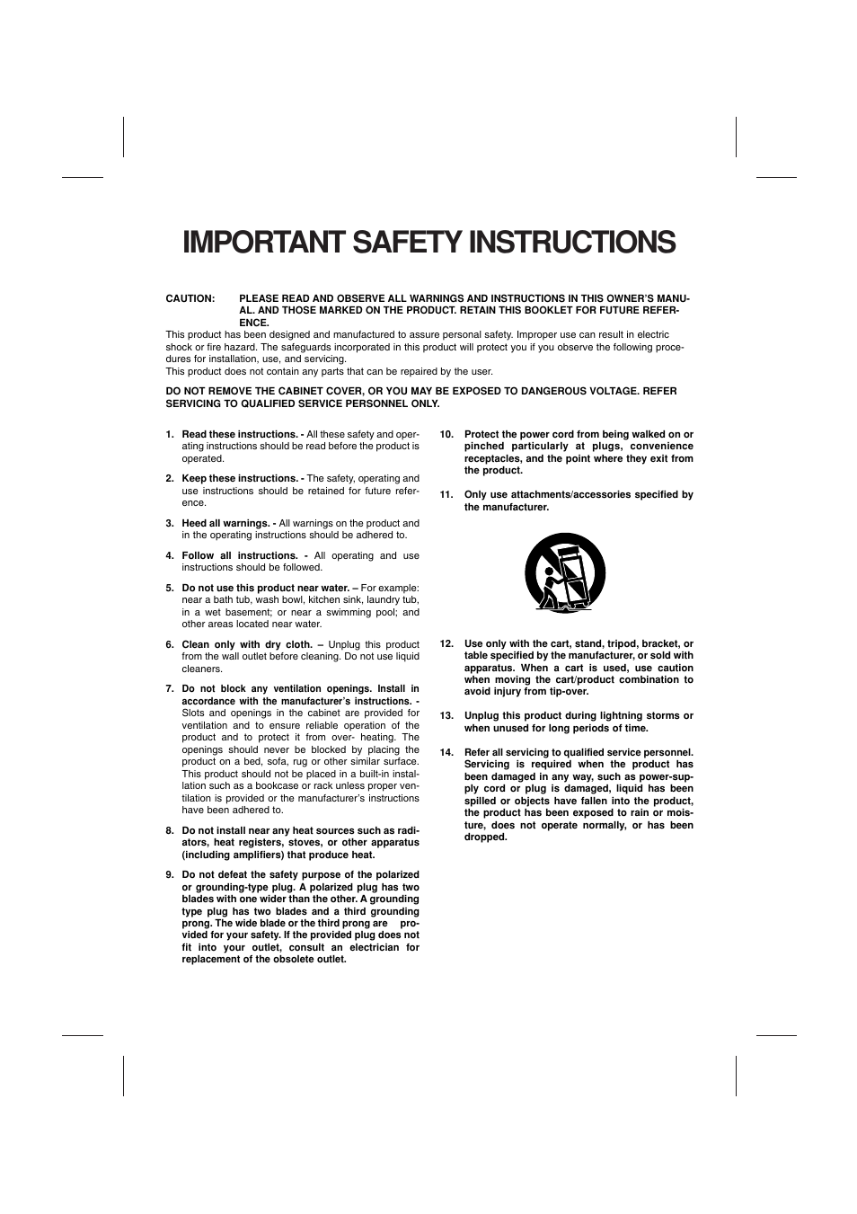 Important safety instructions | CBC CTR-030NC-2 User Manual | Page 3 / 33