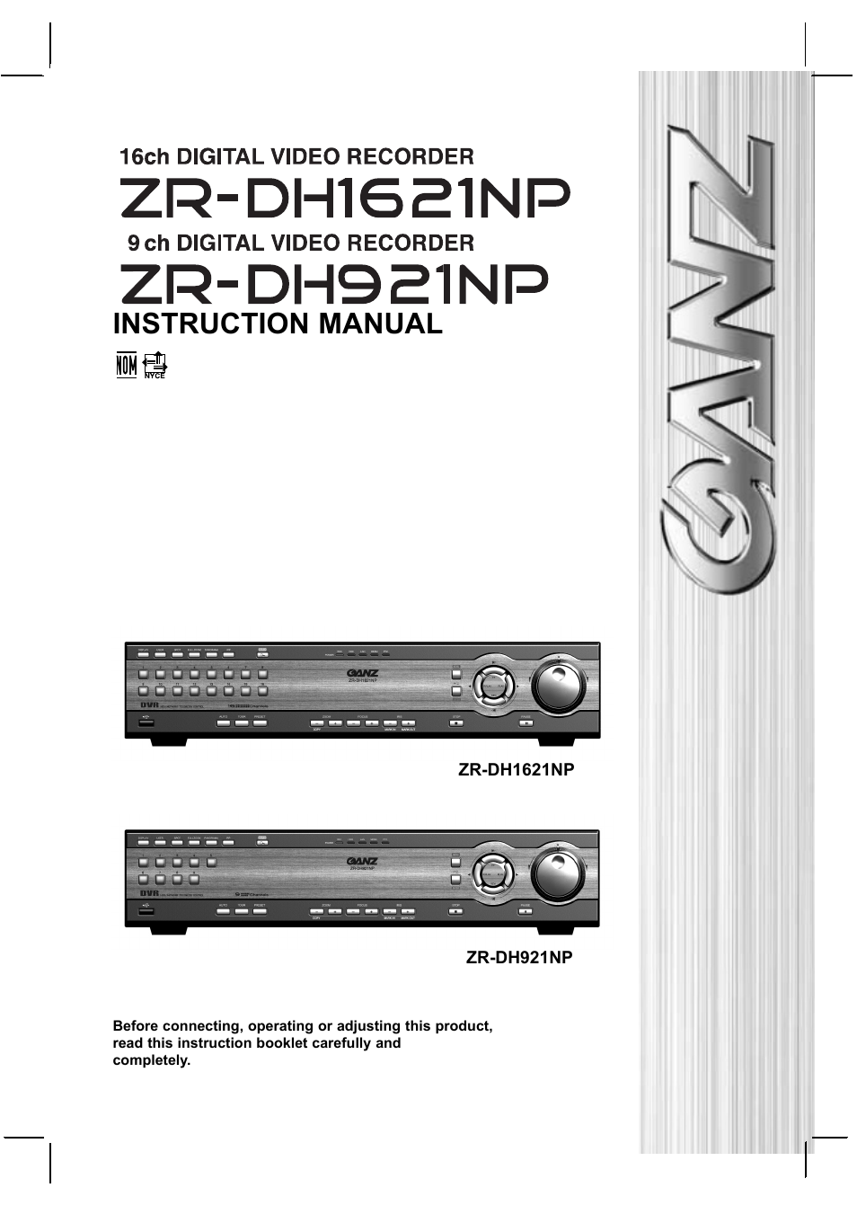 CBC ZR-DH921NP User Manual | 51 pages