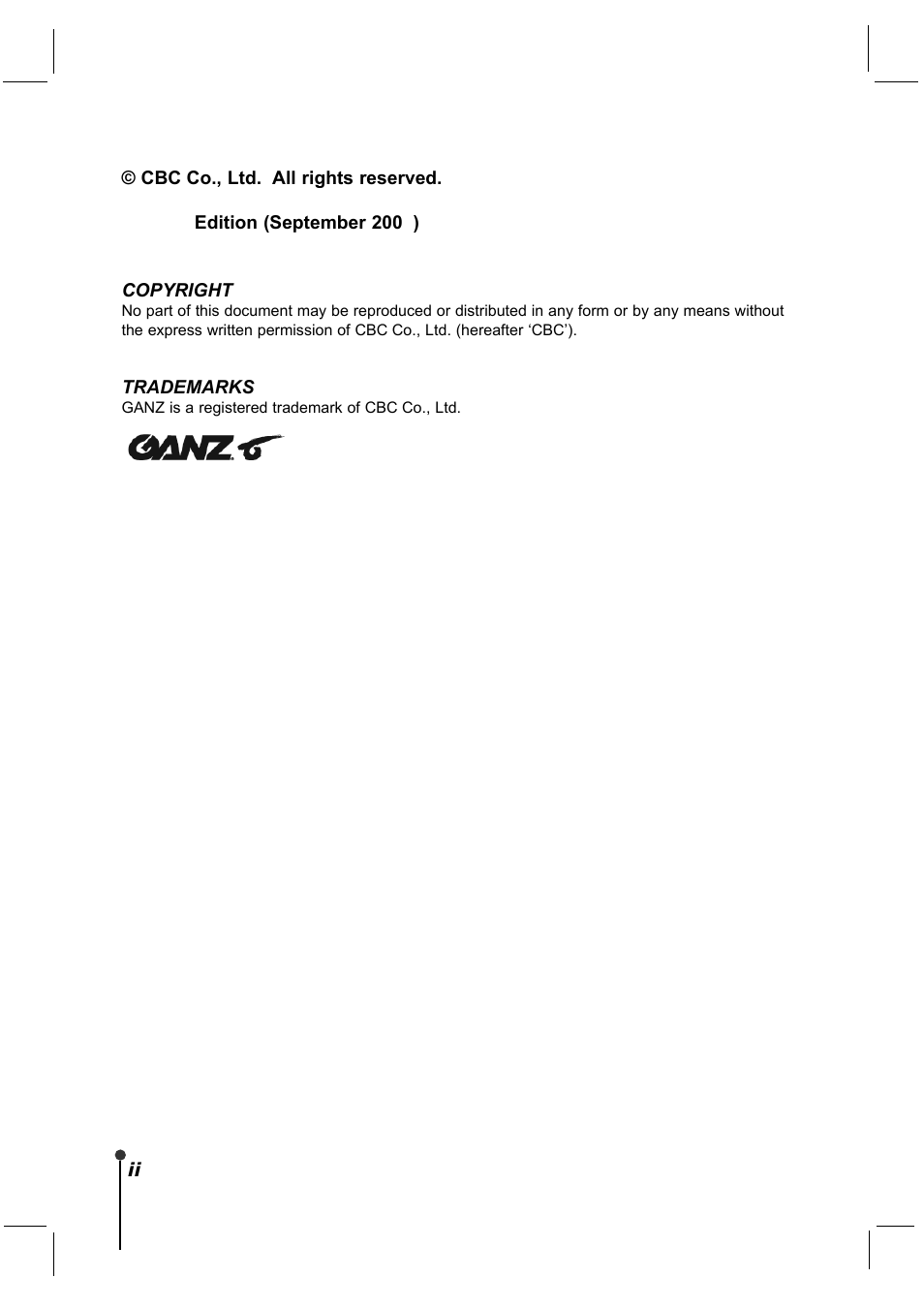 CBC ZR-DH921NP User Manual | Page 2 / 51