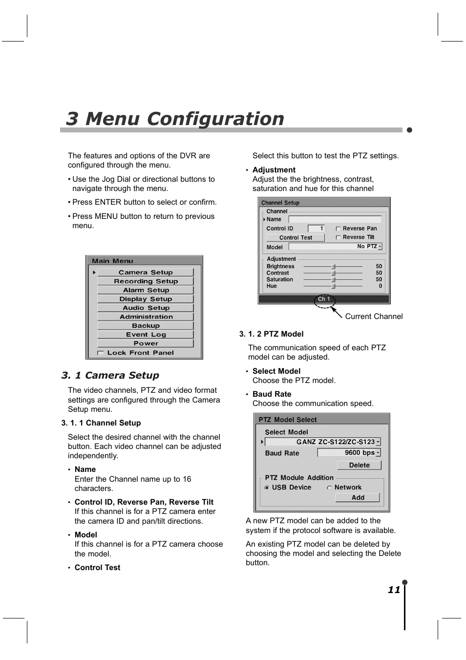 3 menu configuration | CBC ZR-DH921NP User Manual | Page 21 / 51