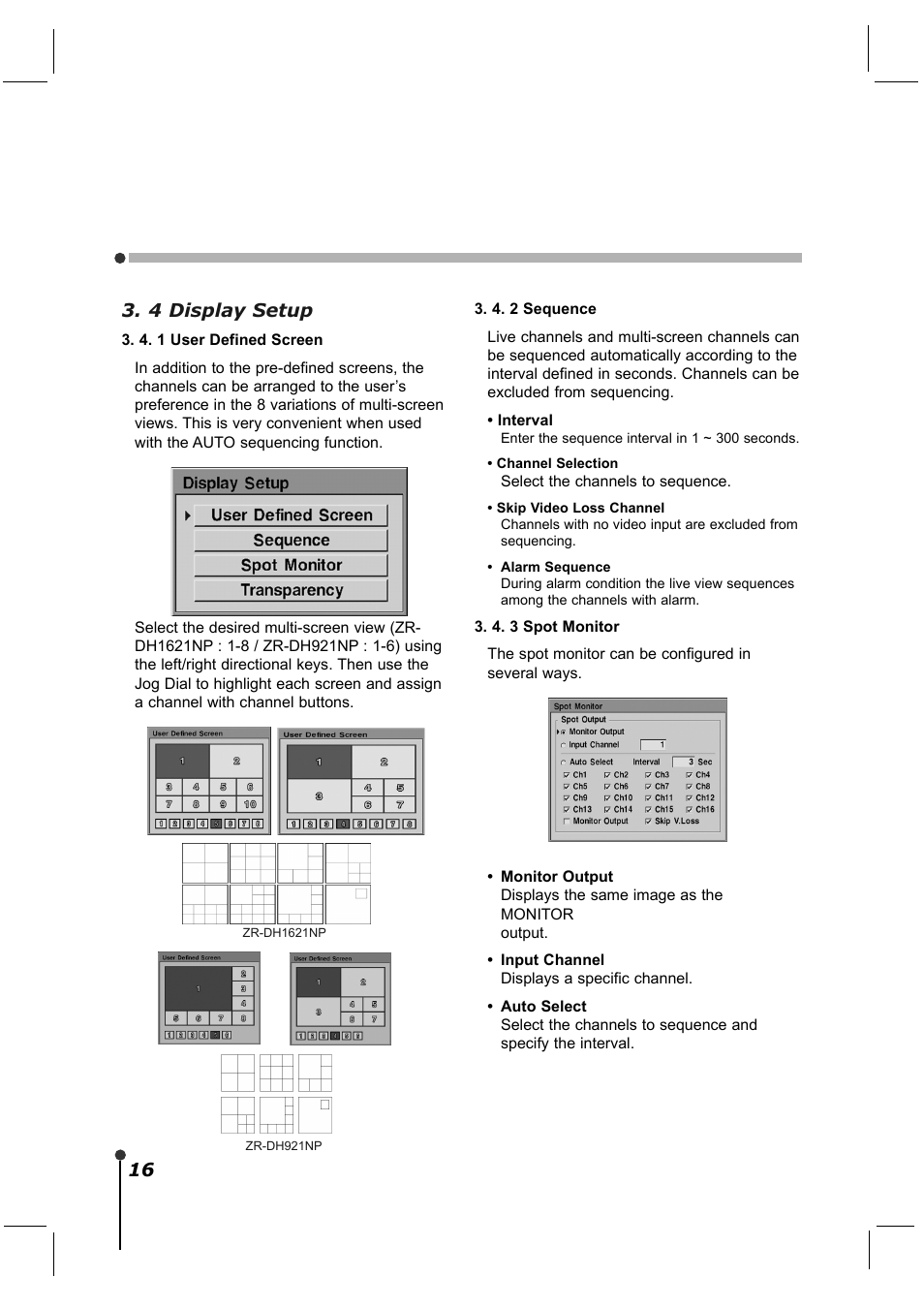 4 display setup | CBC ZR-DH921NP User Manual | Page 26 / 51