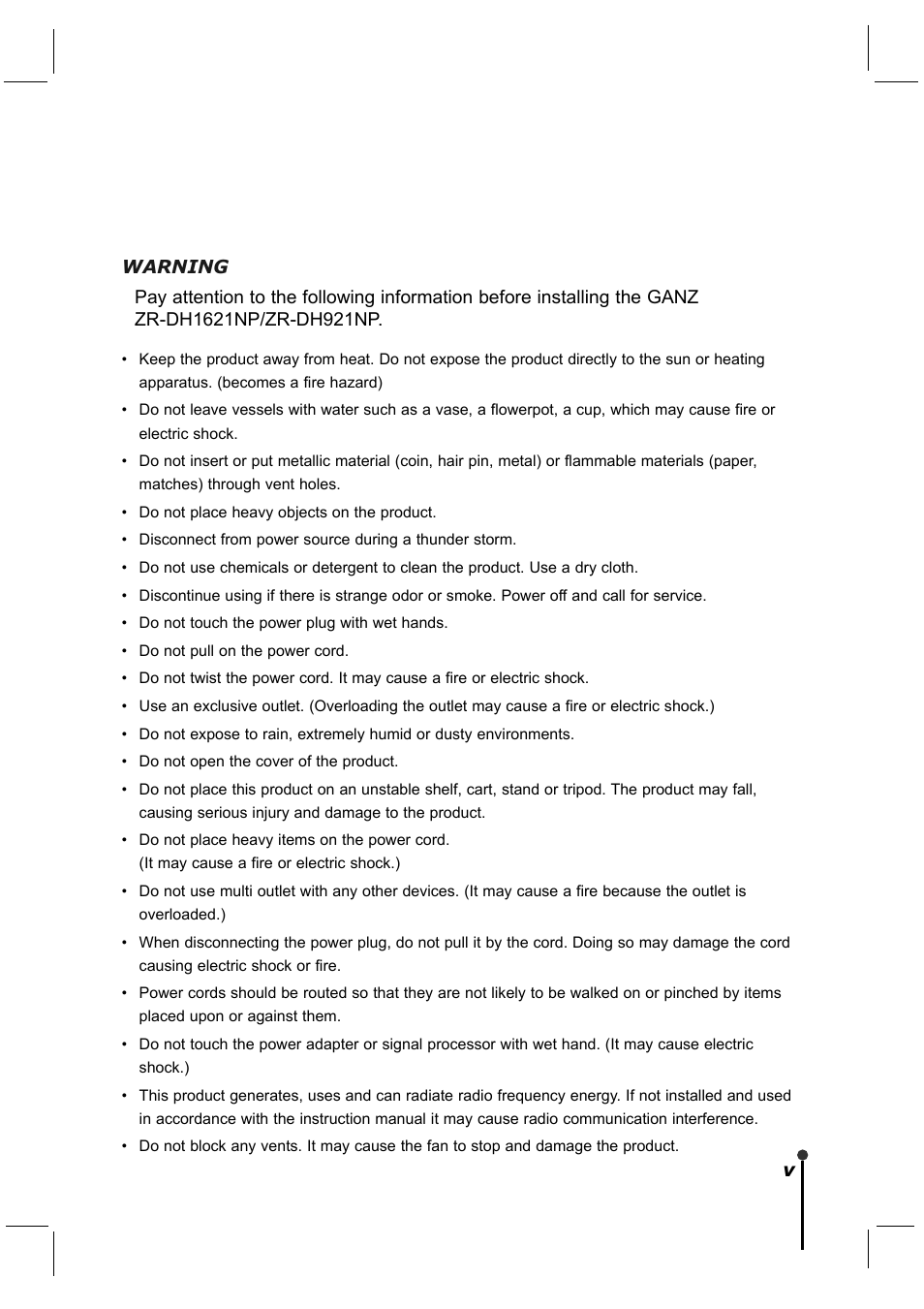CBC ZR-DH921NP User Manual | Page 5 / 51