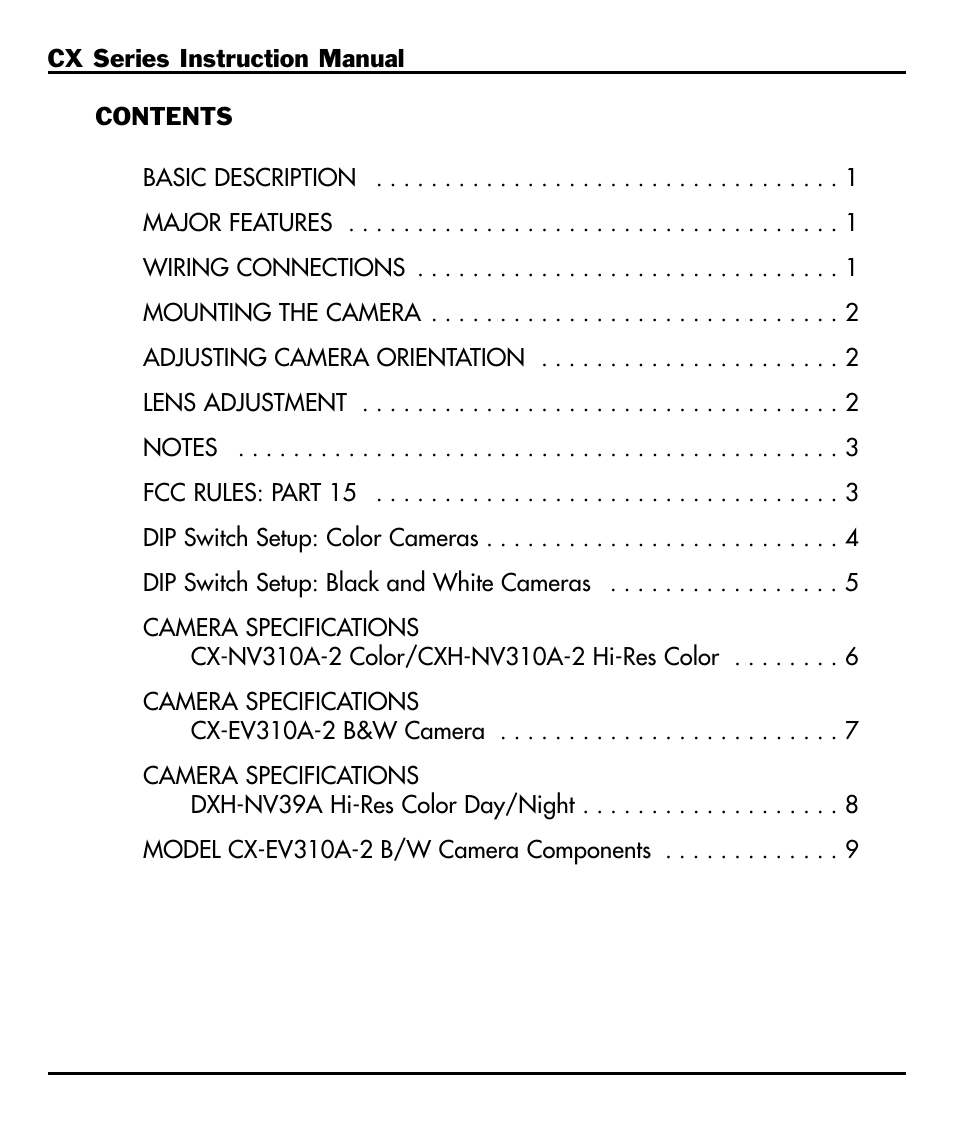CBC CX Series User Manual | Page 2 / 12