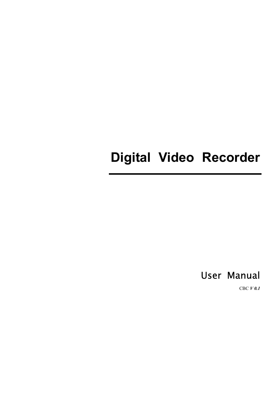 CBC V 0.1 User Manual | 35 pages