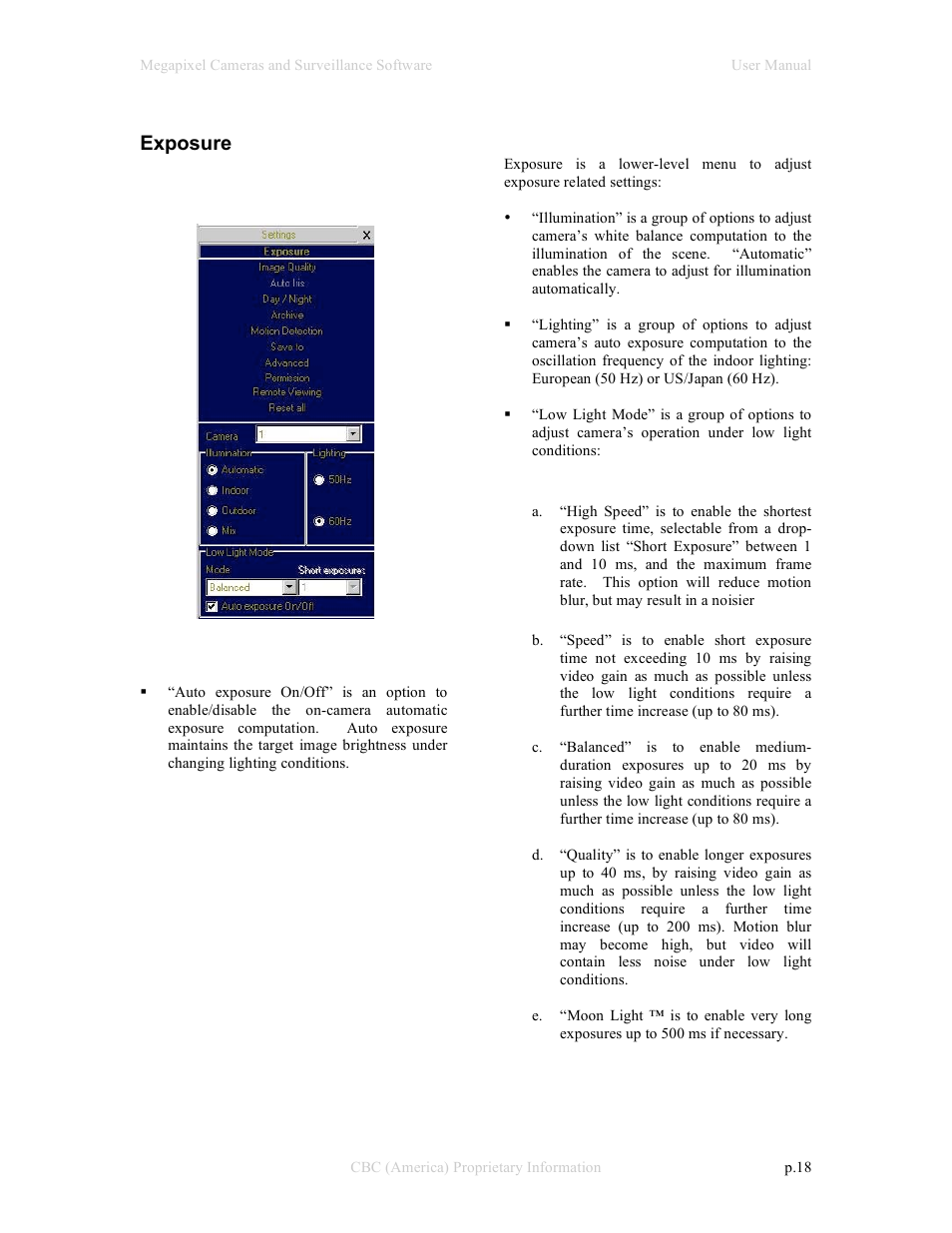CBC Megapixel Camera User Manual | Page 18 / 41