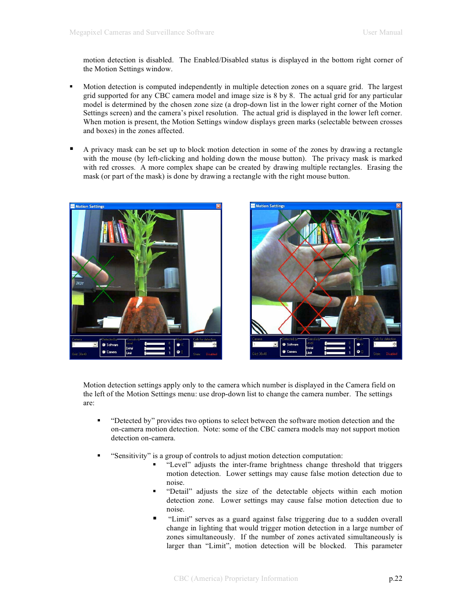 CBC Megapixel Camera User Manual | Page 22 / 41