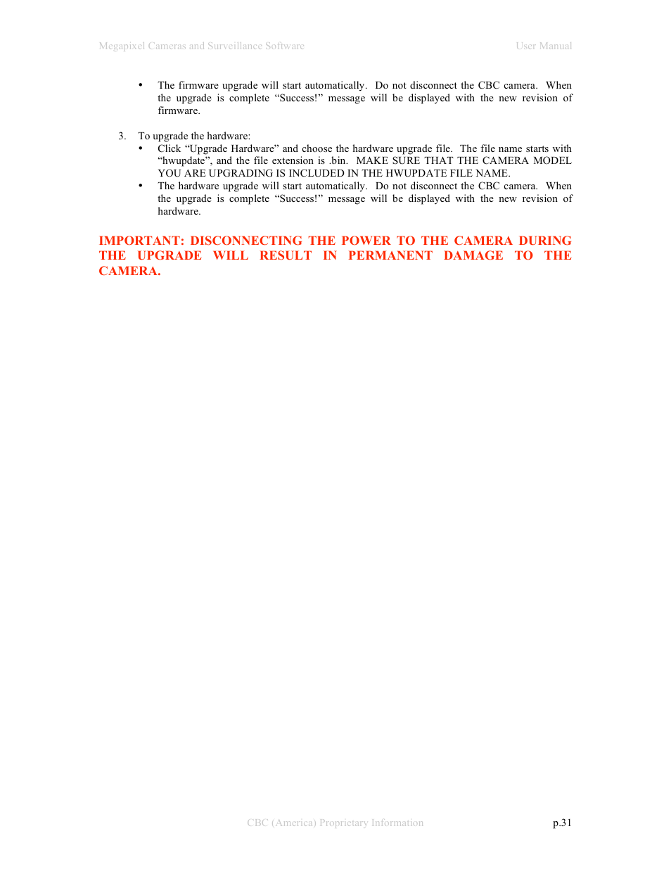 CBC Megapixel Camera User Manual | Page 31 / 41