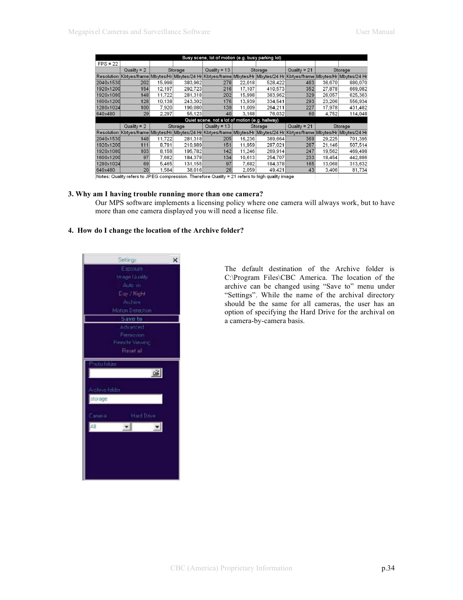 CBC Megapixel Camera User Manual | Page 34 / 41