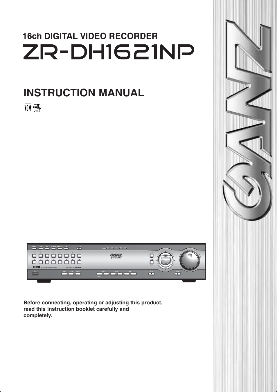 CBC ZR-DH1621NP User Manual | 46 pages