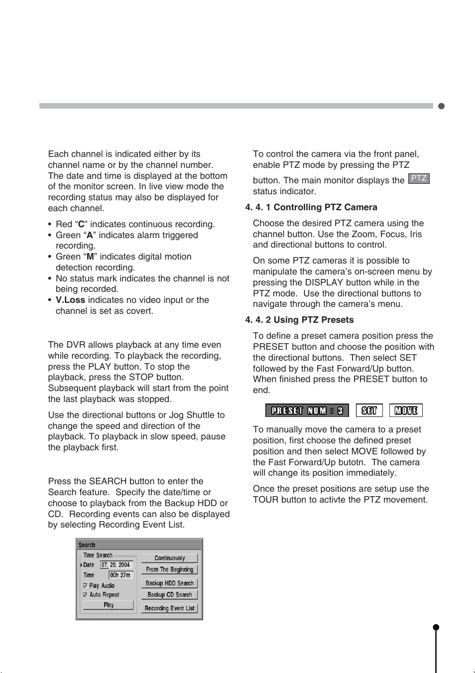 4 monitoring and playback | CBC ZR-DH1621NP User Manual | Page 35 / 46