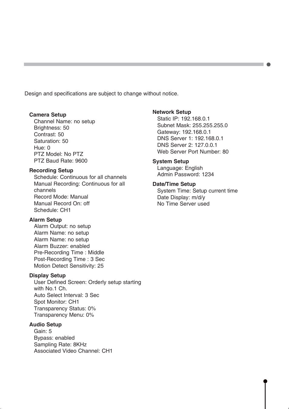 Appendix a | CBC ZR-DH1621NP User Manual | Page 39 / 46