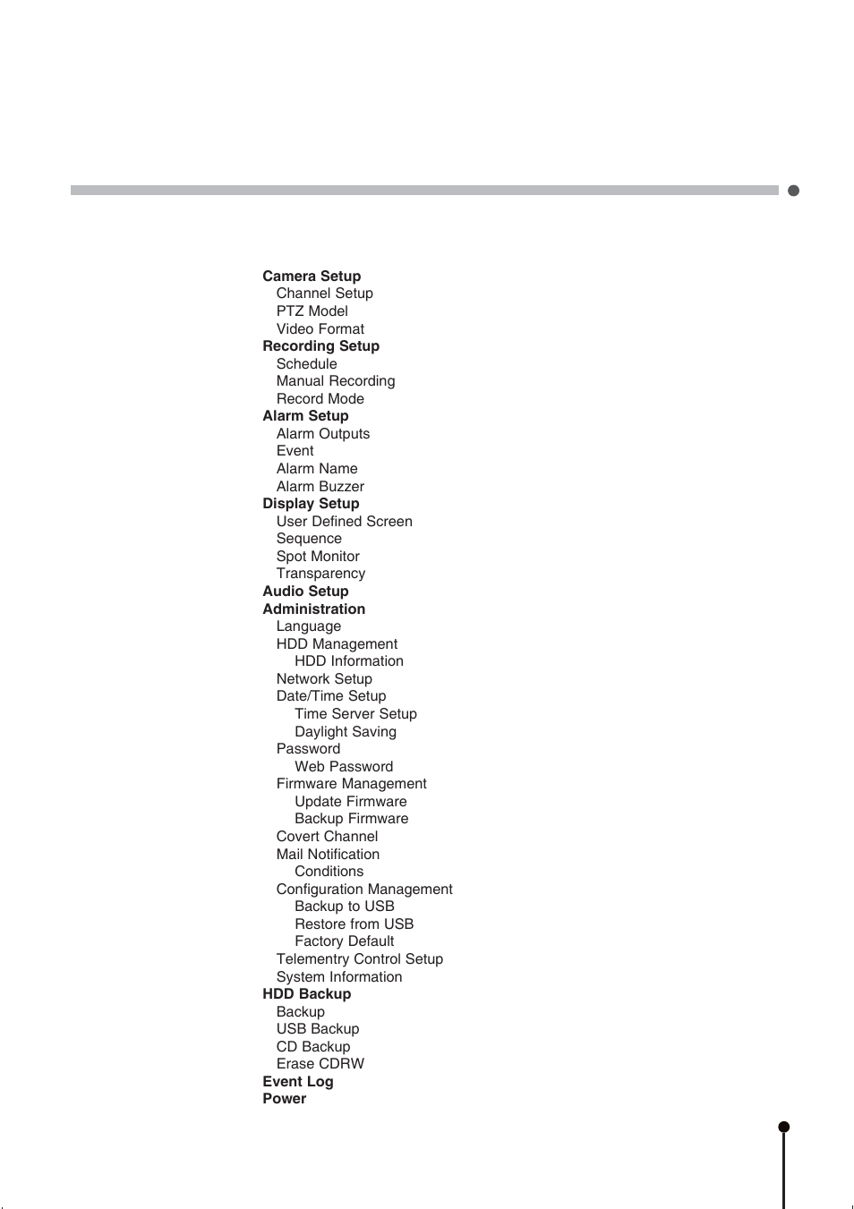 Appendix d, Main menu, 33 menu tree | CBC ZR-DH1621NP User Manual | Page 43 / 46