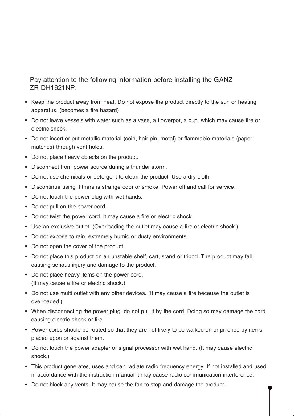 CBC ZR-DH1621NP User Manual | Page 5 / 46