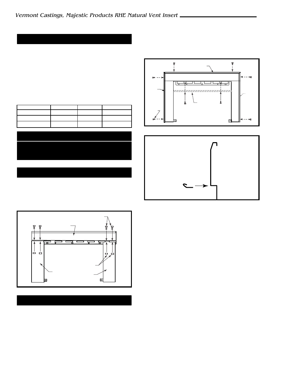 A4 riser kits, Frame assembly, Trim assembly | Vermont Casting RHE42 User Manual | Page 26 / 38