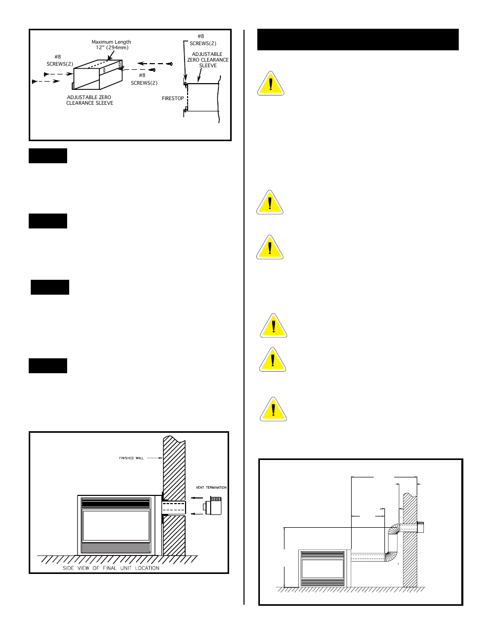 Vertical sidewall applications | Vermont Casting DVRSR User Manual | Page 10 / 35
