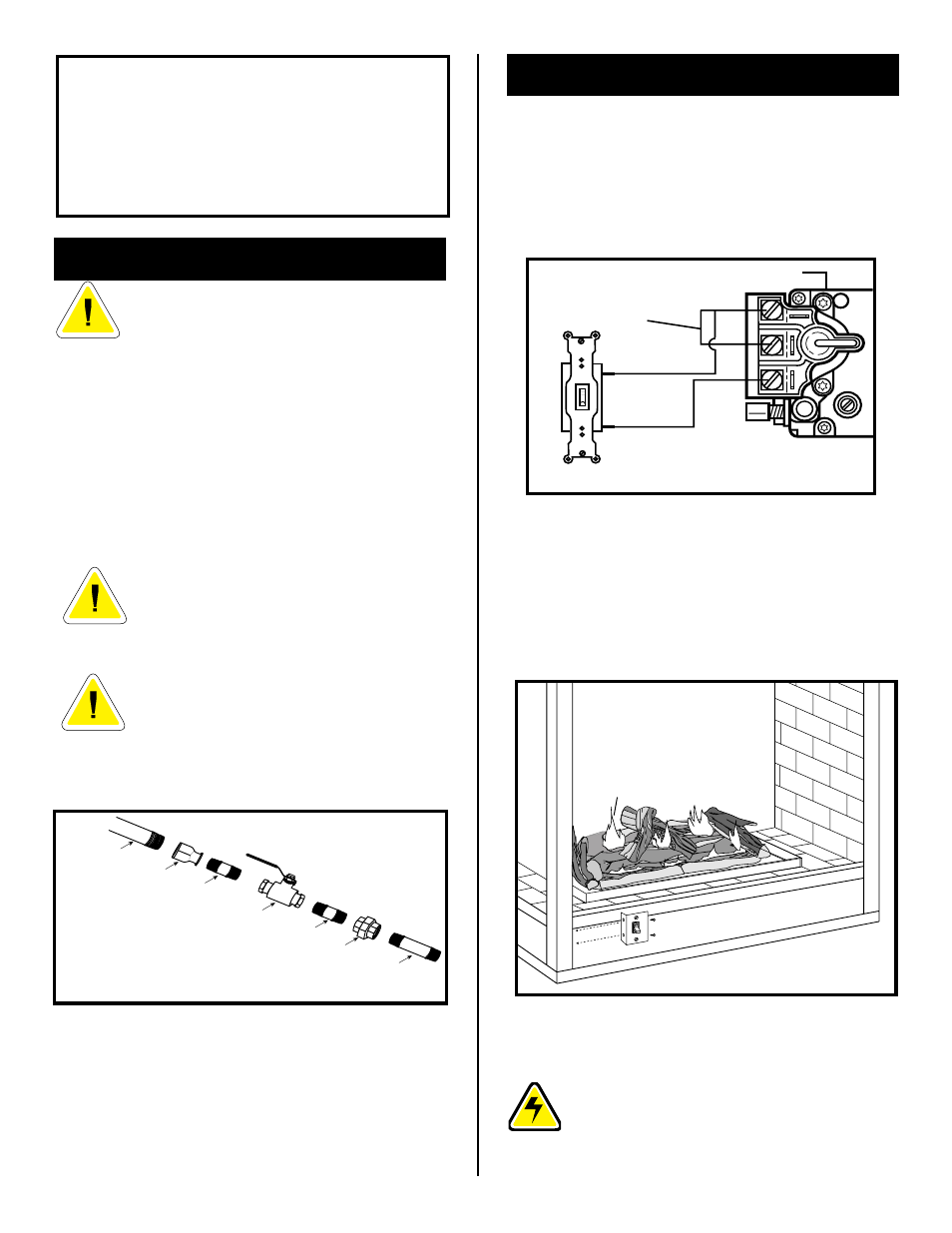 Gas line installation, Remote switch installation, U.s.a installations | Alternate switch location | Vermont Casting DVRSR User Manual | Page 6 / 35