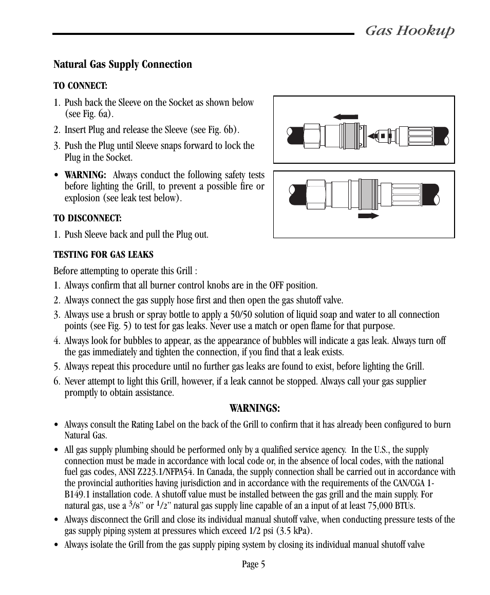 Gas hookup | Vermont Casting CF9055 User Manual | Page 11 / 31