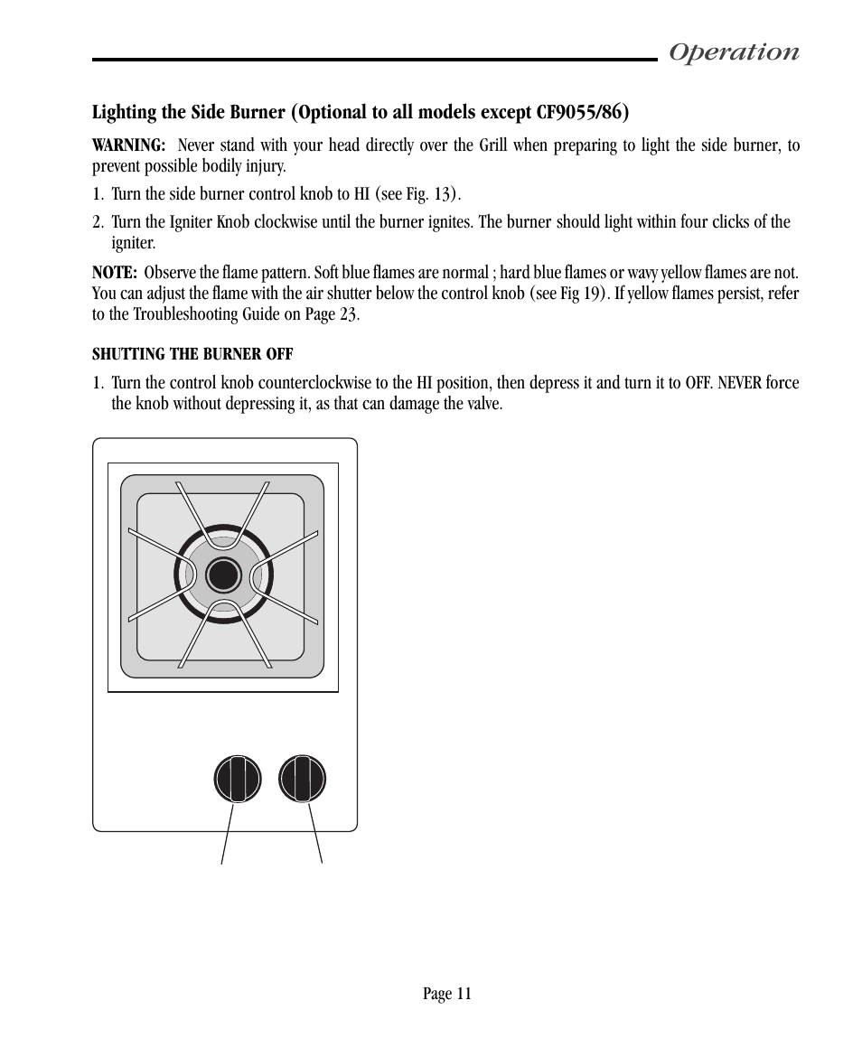 Operation | Vermont Casting CF9055 User Manual | Page 17 / 31