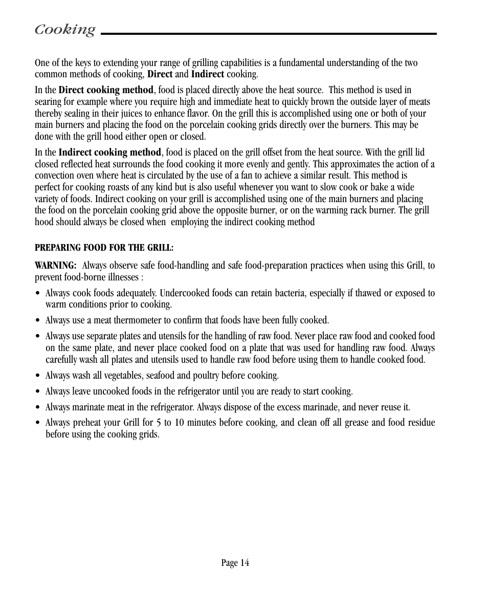 Cooking | Vermont Casting CF9055 User Manual | Page 20 / 31