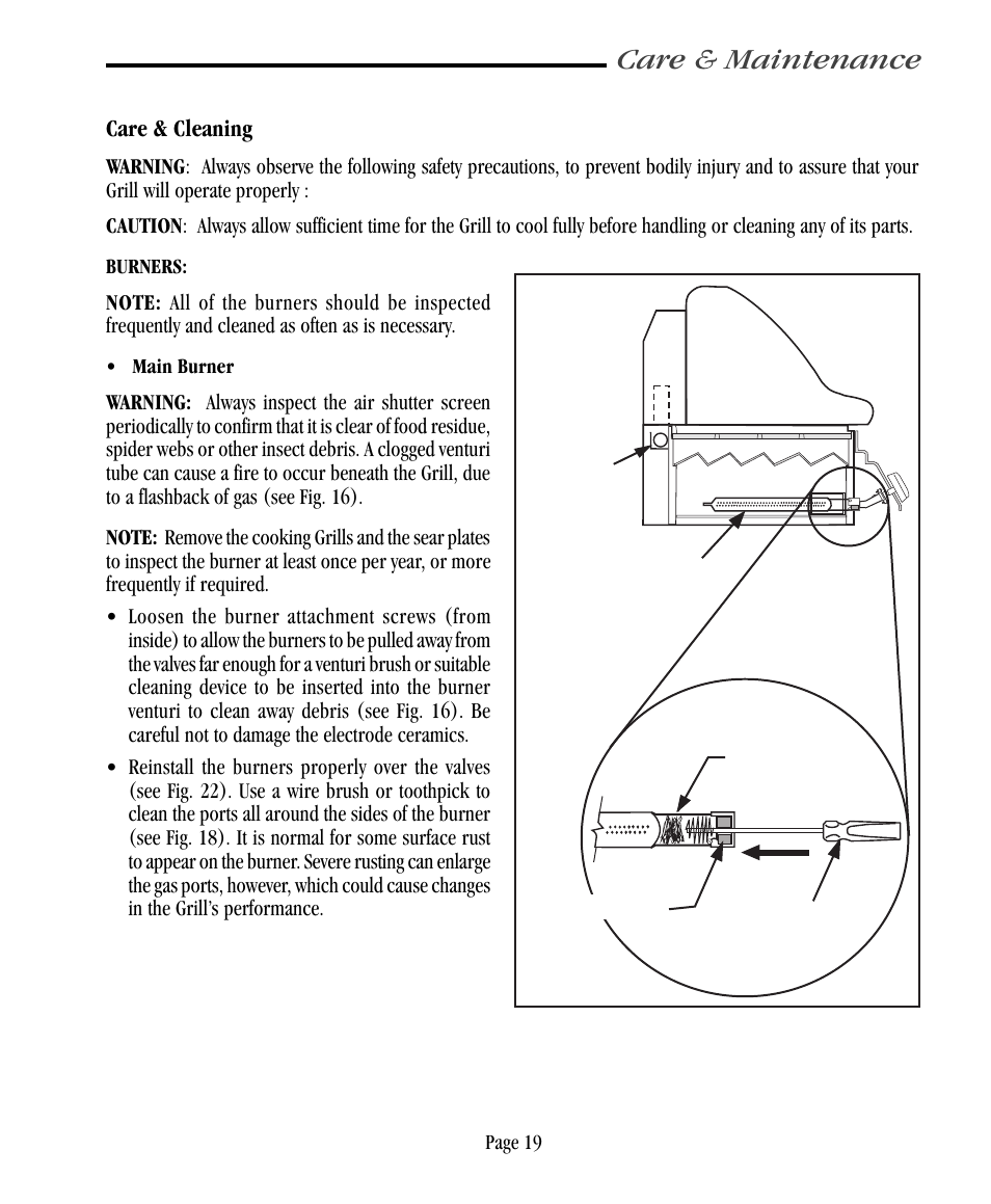 Care & maintenance, Care & cleaning | Vermont Casting CF9055 User Manual | Page 25 / 31