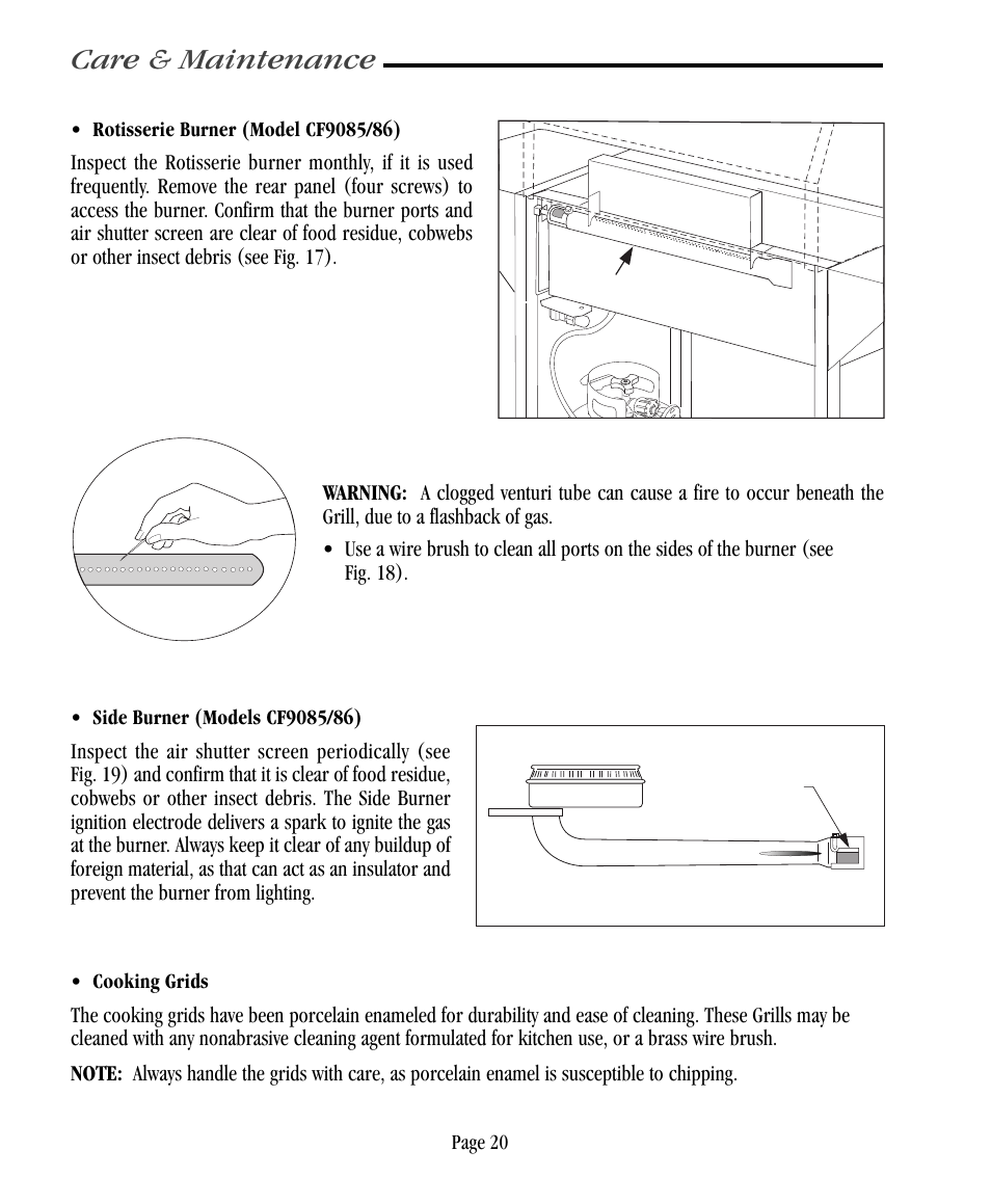 Care & maintenance | Vermont Casting CF9055 User Manual | Page 26 / 31