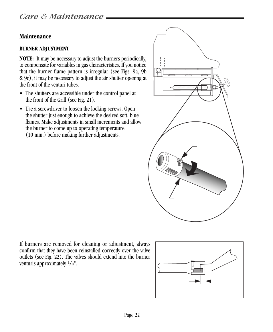 Care & maintenance, Maintenance | Vermont Casting CF9055 User Manual | Page 28 / 31