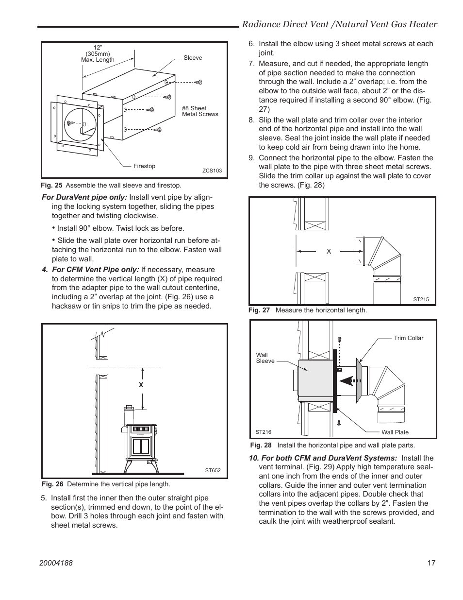 Radiance direct vent /natural vent gas heater | Vermont Casting 3390  EN User Manual | Page 17 / 44