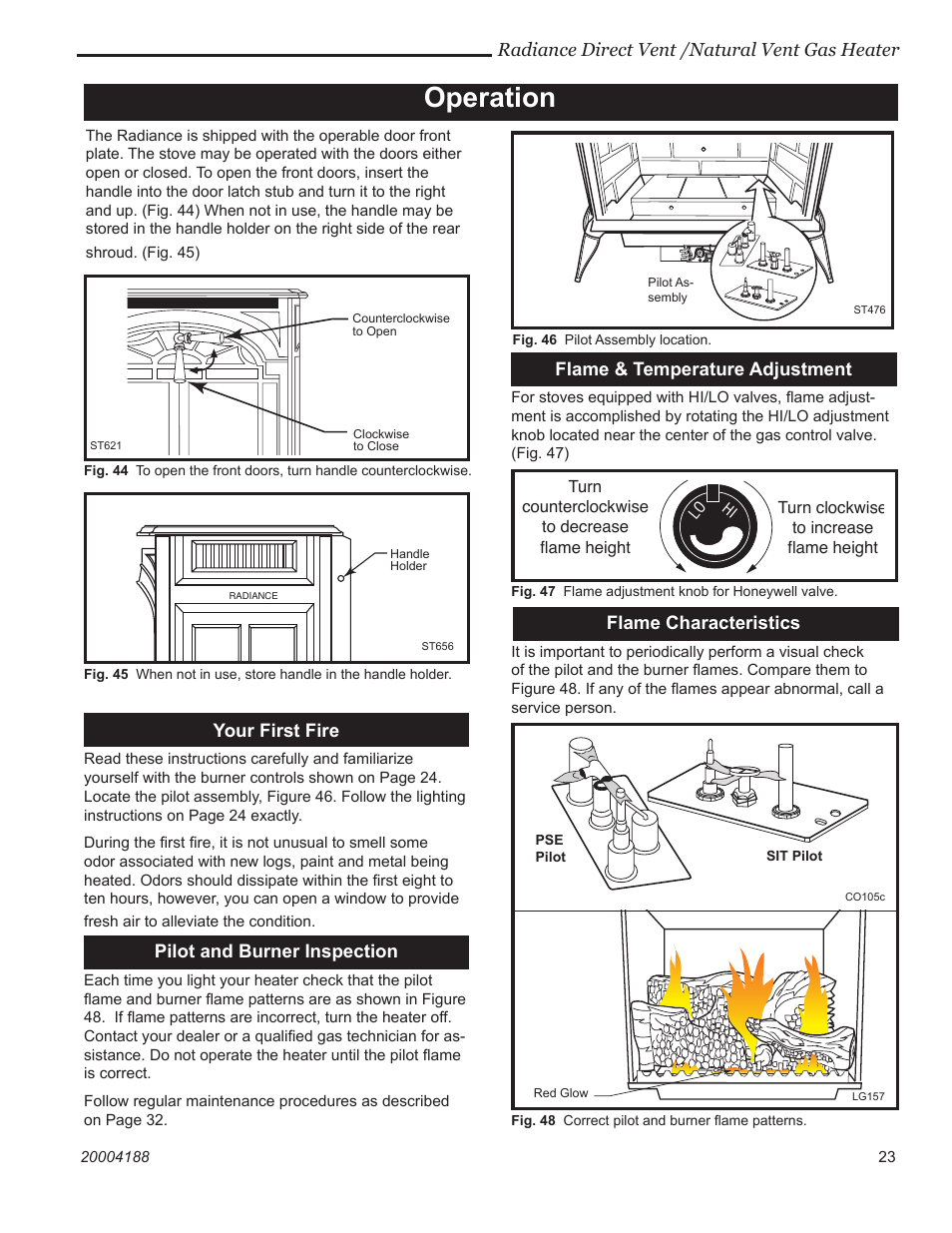 Operation | Vermont Casting 3390  EN User Manual | Page 23 / 44