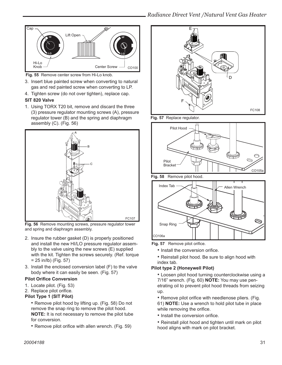 Radiance direct vent /natural vent gas heater | Vermont Casting 3390  EN User Manual | Page 31 / 44