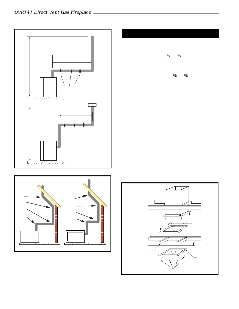 Dvrt41 direct vent gas fireplace, Vertical through-the-roof installation | Vermont Casting DVRT41 User Manual | Page 20 / 48