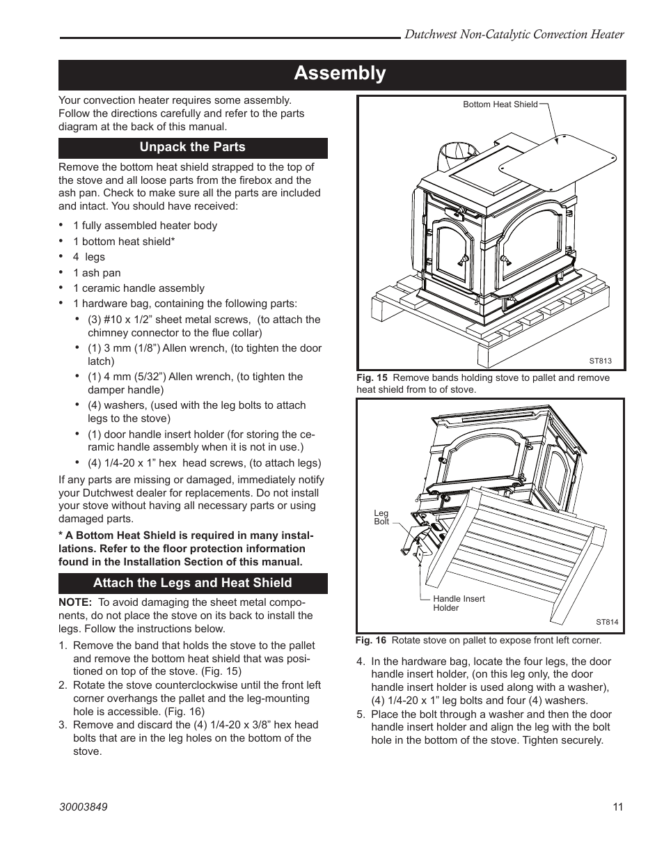 Assembly | Vermont Casting Non-Catalytic Convection Heater 2477CE User Manual | Page 11 / 28