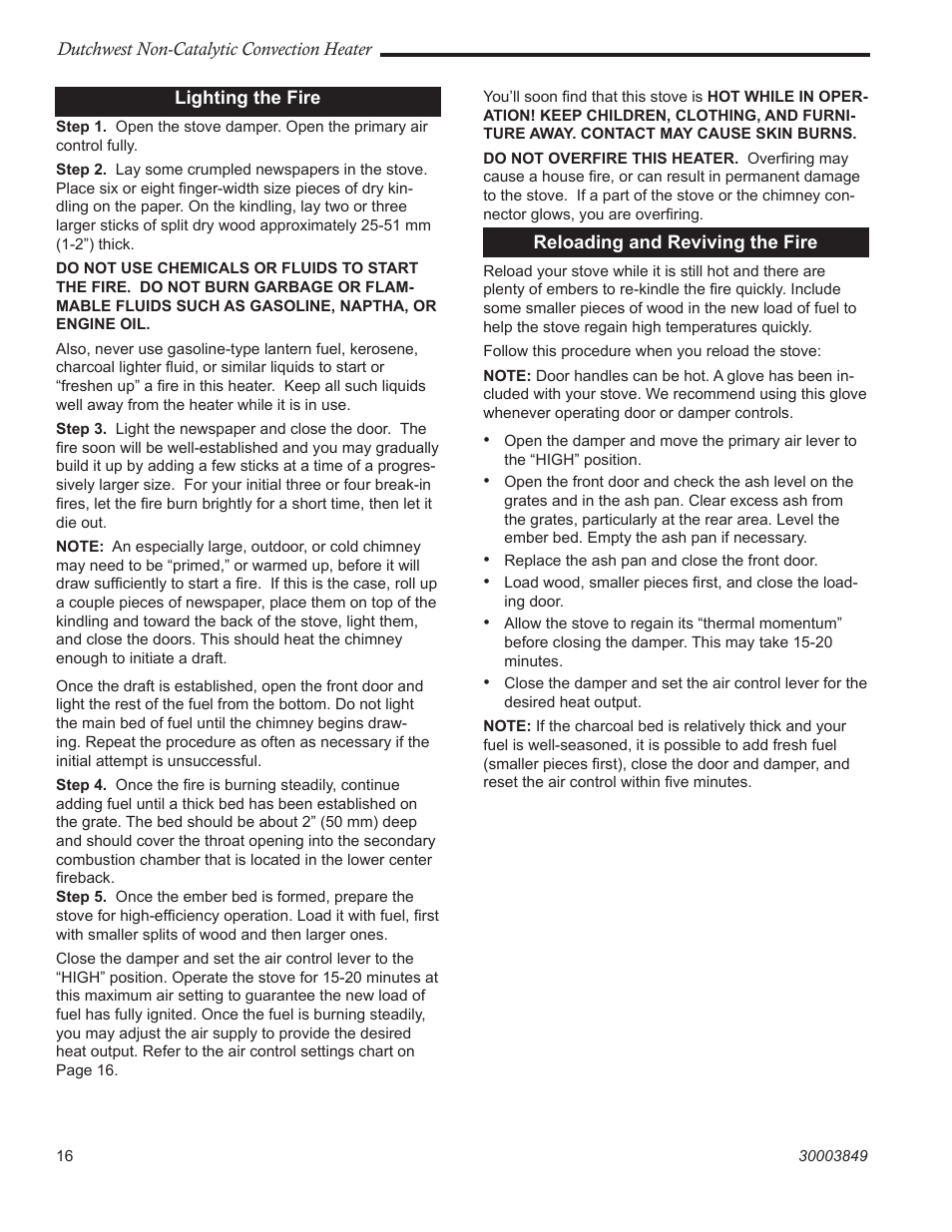 Vermont Casting Non-Catalytic Convection Heater 2477CE User Manual | Page 16 / 28