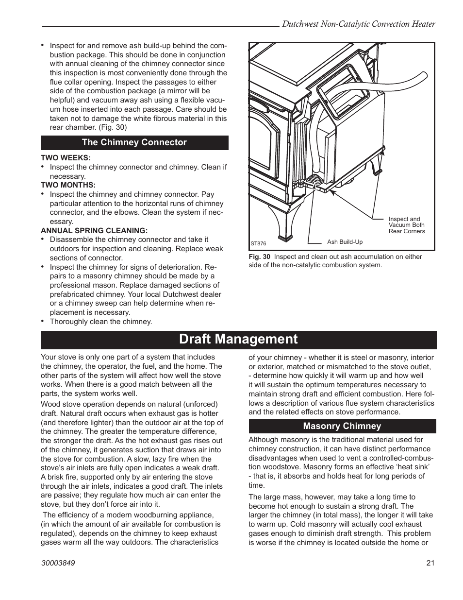Draft management | Vermont Casting Non-Catalytic Convection Heater 2477CE User Manual | Page 21 / 28