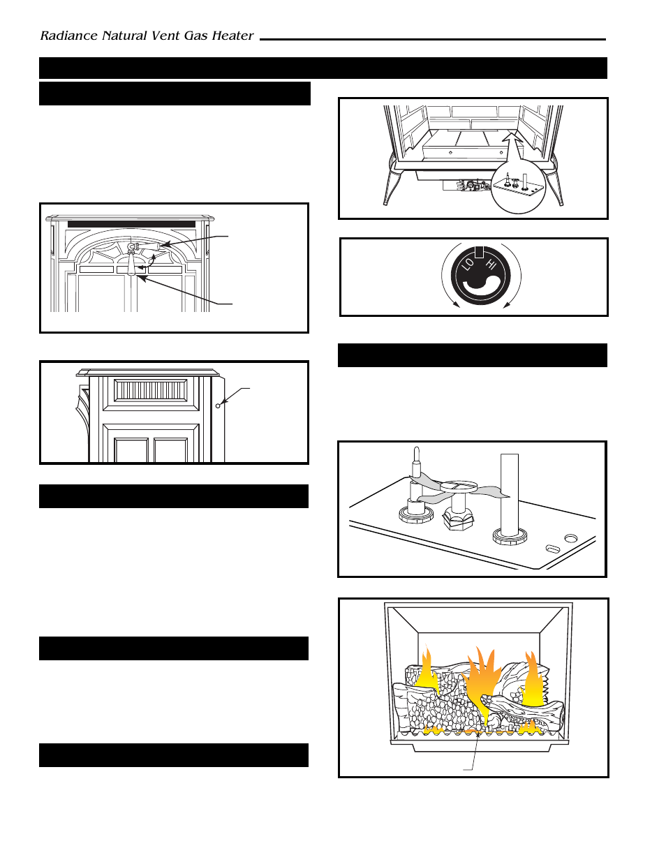 Operation, Radiance natural vent gas heater | Vermont Casting 3349 User Manual | Page 16 / 32