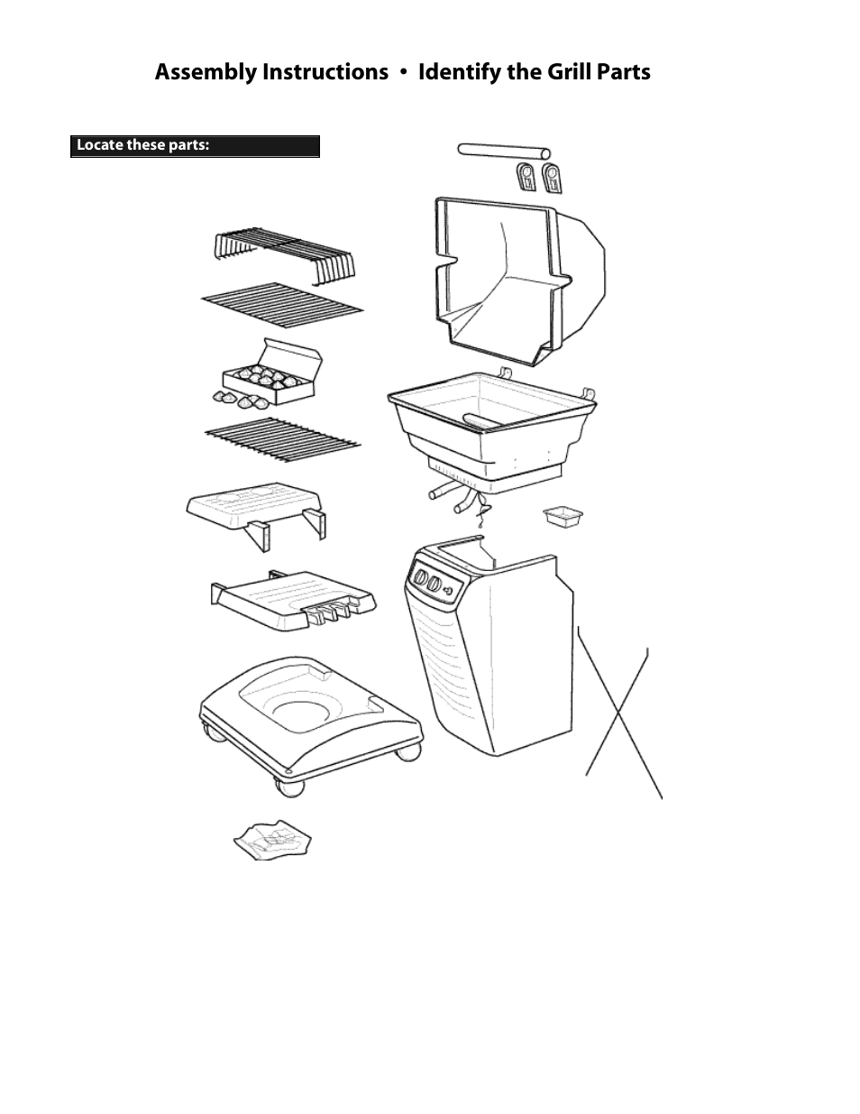 Assembly instructions • identify the grill parts | Vermont Casting A052041 User Manual | Page 10 / 24