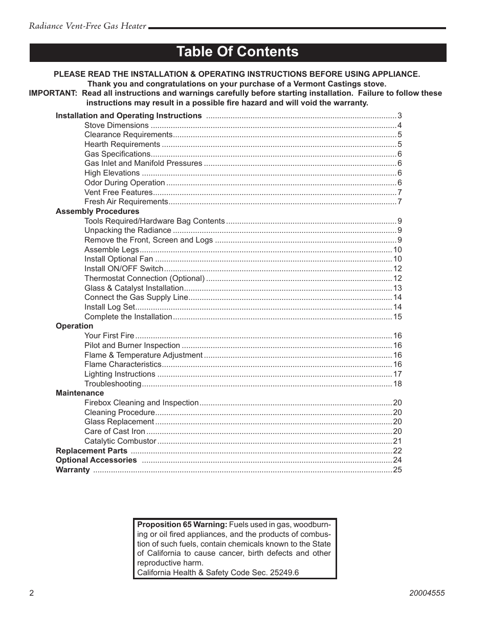 Vermont Casting thru 3379 User Manual | Page 2 / 28