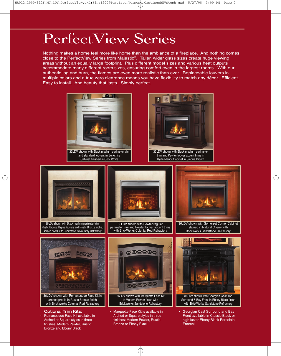 Perfectview series | Vermont Casting PerfectView 43LDV User Manual | Page 2 / 4