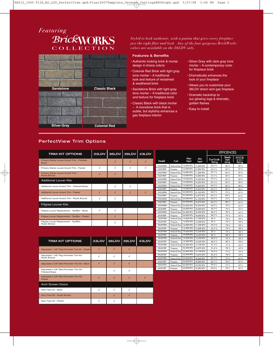 Featuring | Vermont Casting PerfectView 43LDV User Manual | Page 3 / 4