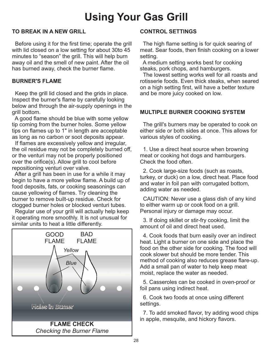 Using your gas grill | Vermont Casting Gas Grill User Manual | Page 28 / 36