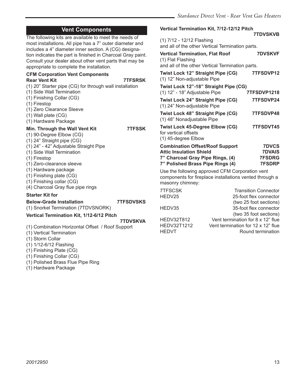 Vermont Casting SDDVRBS User Manual | Page 13 / 52