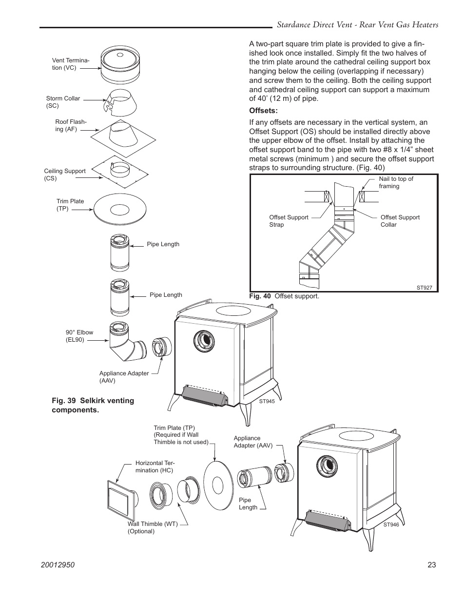 Stardance direct vent - rear vent gas heaters | Vermont Casting SDDVRBS User Manual | Page 23 / 52