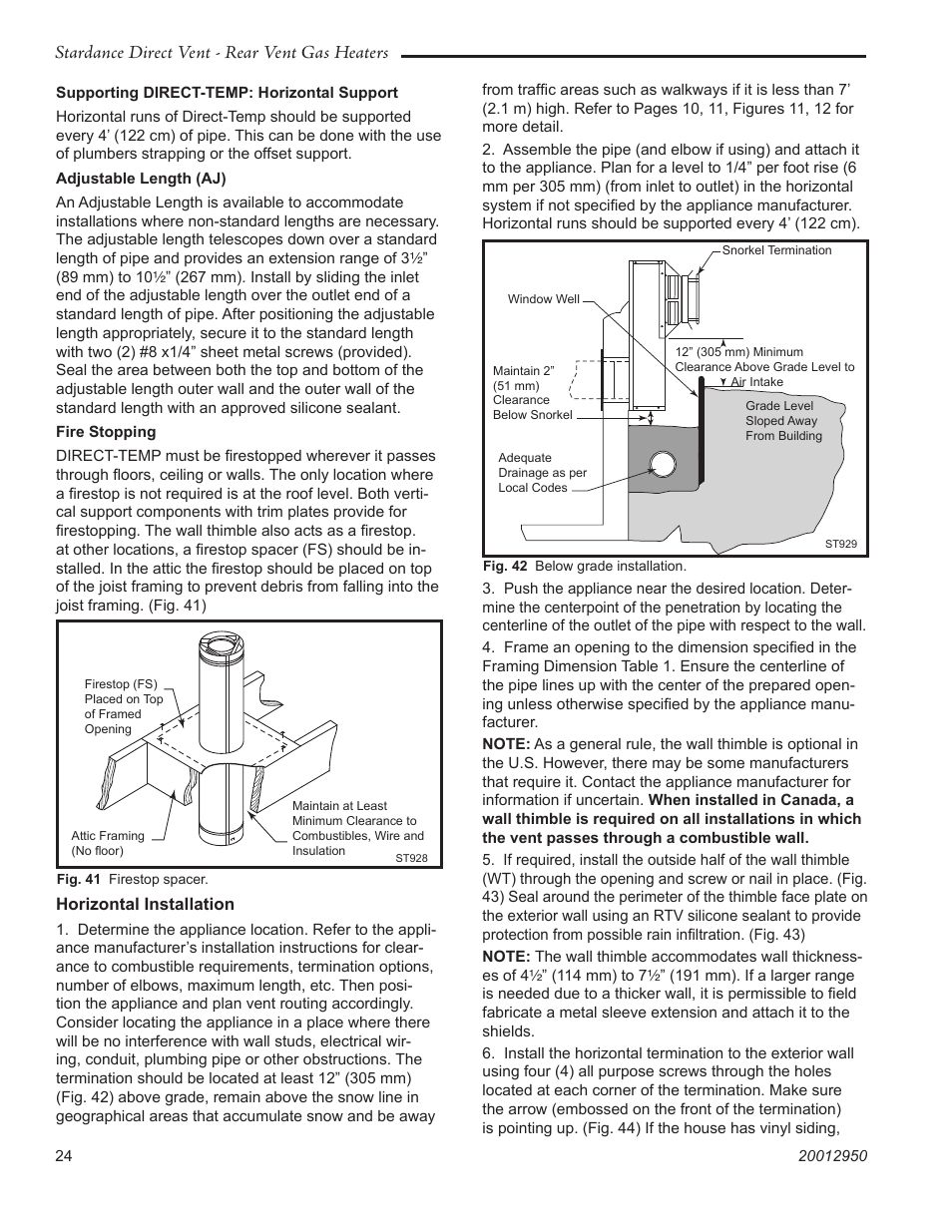 Stardance direct vent - rear vent gas heaters | Vermont Casting SDDVRBS User Manual | Page 24 / 52