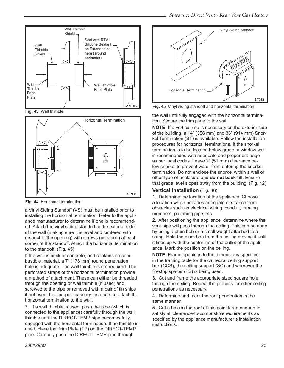 Stardance direct vent - rear vent gas heaters | Vermont Casting SDDVRBS User Manual | Page 25 / 52